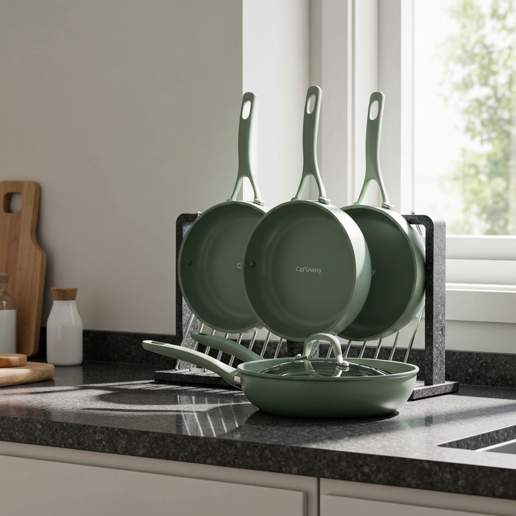Caraway Cookware Set with magnetic storage